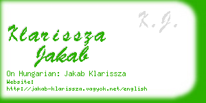 klarissza jakab business card
